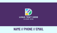 Colorful Geometric Letter D Business Card Design