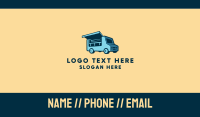 Blue Food Stall Truck Business Card Image Preview