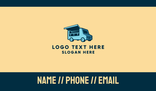 Blue Food Stall Truck Business Card Design Image Preview