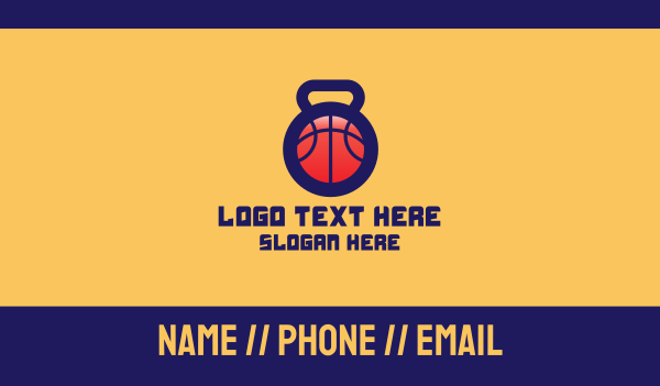Kettlebell Basketball Gym Business Card Design Image Preview