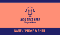 Podcast Mic Headset  Business Card Image Preview
