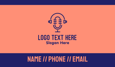 Podcast Mic Headset  Business Card Image Preview