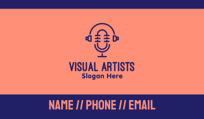 Podcast Mic Headset  Business Card Image Preview