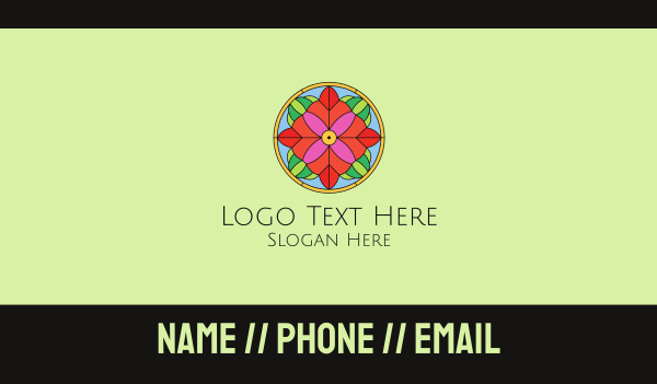 Floral Stained Glass Business Card Design Image Preview