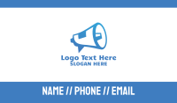 Blue Megaphone Announcement Business Card Image Preview