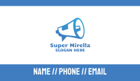 Blue Megaphone Announcement Business Card Image Preview