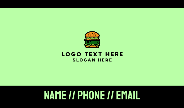 Vegan Food Burger Restaurant Business Card Design Image Preview
