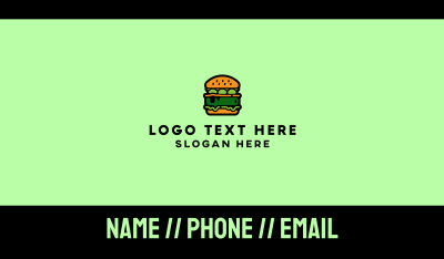 Vegan Food Burger Restaurant Business Card Image Preview