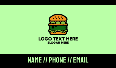 Vegan Food Burger Restaurant Business Card