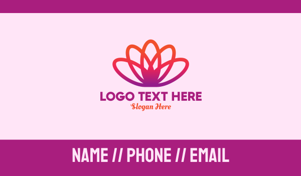 Yoga Gradient Flower Business Card Design Image Preview