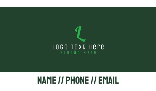 Green Letter Text Business Card Design Image Preview