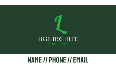 Green Letter Text Business Card