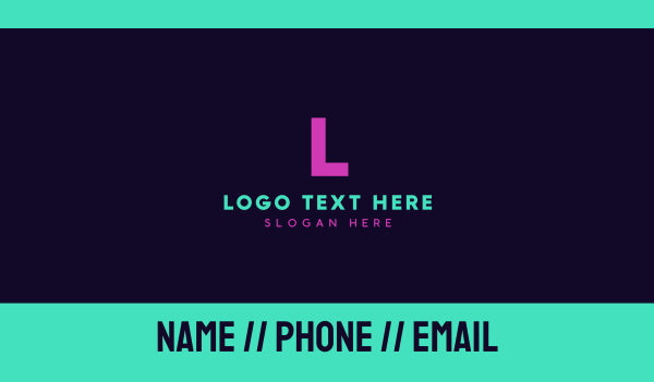 Purple Neon Letter Q Business Card Design Image Preview