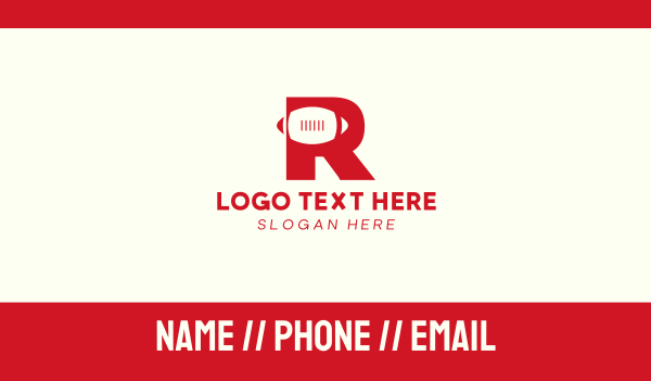 Red Football Letter R Business Card Design Image Preview