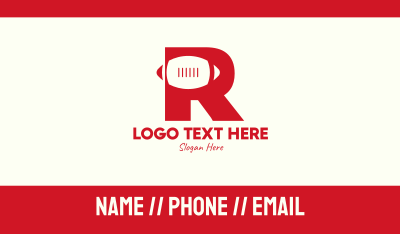 Red Football Letter R Business Card