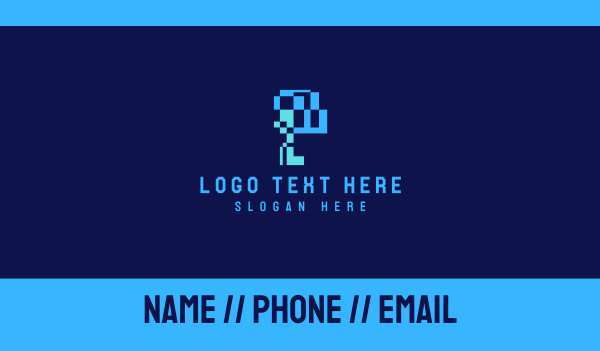 Digital Pixel Letter P Business Card Design Image Preview
