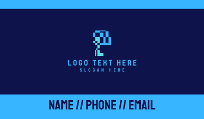 Digital Pixel Letter P Business Card Image Preview