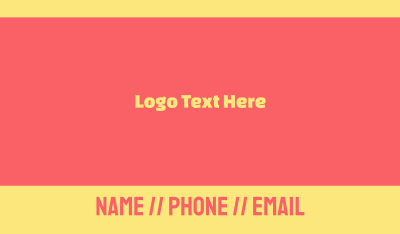 Pink & Yellow Font Business Card