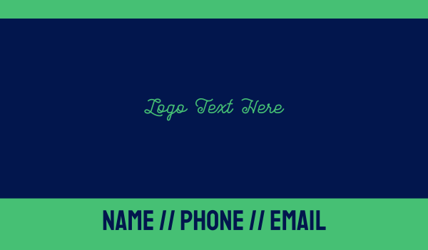 Green Stylish Text Business Card Design Image Preview