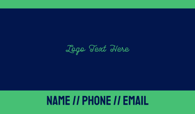 Green Stylish Text Business Card