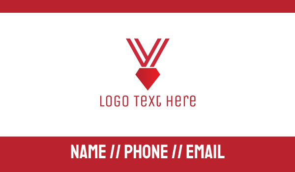 Red Diamond Medal  Business Card Design Image Preview
