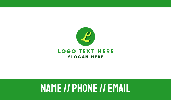 Lime Green Letter Circle Business Card Design Image Preview