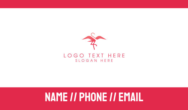 Pink Elegant Flamingo Business Card Design Image Preview