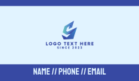 3D Blue Origami Letter S  Business Card Image Preview