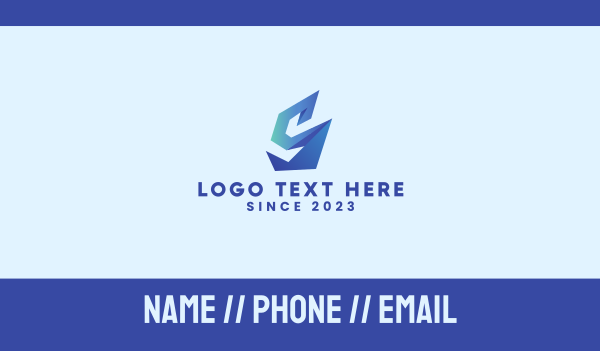 3D Blue Origami Letter S  Business Card Design Image Preview