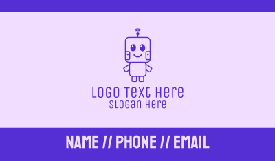 Happy Smiling Baby Robot Business Card