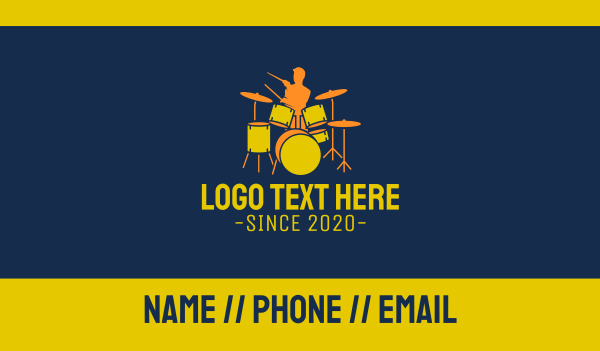 Drummer Boy Silhouette Business Card Design Image Preview