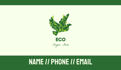 Green Eco Dove Business Card Image Preview