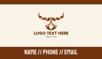 Brown Ribbon Bull Business Card Image Preview