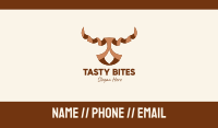 Brown Ribbon Bull Business Card Image Preview