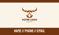 Brown Ribbon Bull Business Card Image Preview