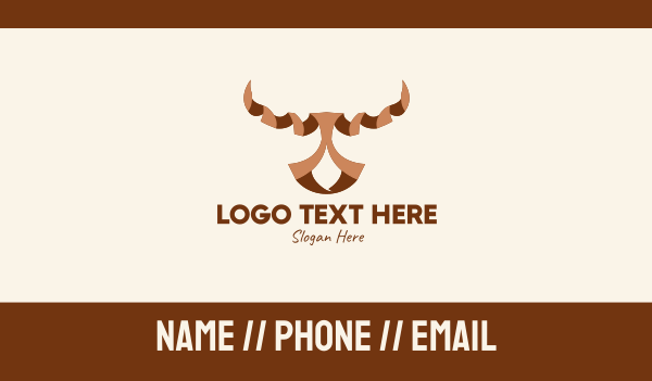 Brown Ribbon Bull Business Card Design Image Preview