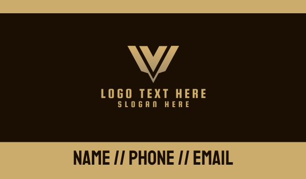 Gold Modern V Business Card Design Image Preview