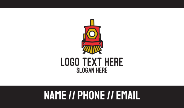 Red Locomotive Train Business Card Design Image Preview