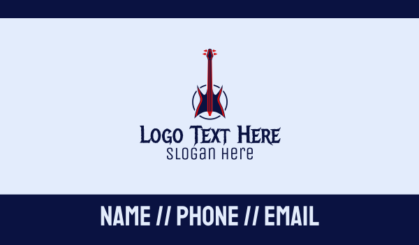 Heavy Metal Guitar Business Card Design Image Preview