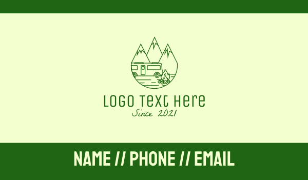 Camping Mountain Peaks Business Card Design