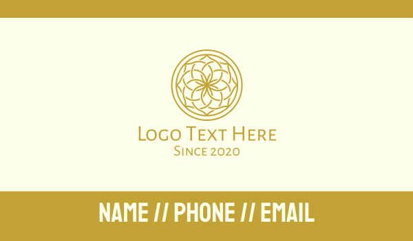 Golden Mandala Flower Pattern Business Card Design Image Preview