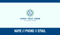 Virus Dots Lettermark Business Card Design