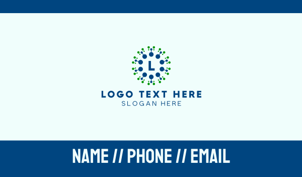 Virus Dots Lettermark Business Card Design Image Preview