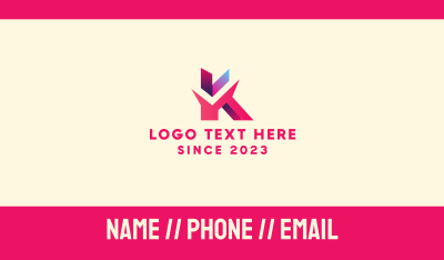 Modern Stylish Letter K Business Card Image Preview