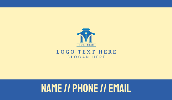 Pen Letter M Business Card Design Image Preview