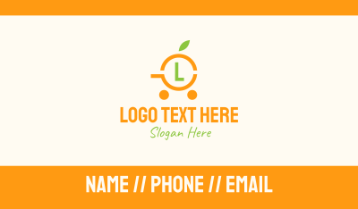 Simple Orange Cart Lettermark Business Card
