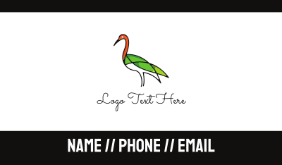 Green Crane Outline Business Card Image Preview
