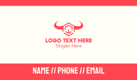 Geometric Bull Hexagon Business Card Design