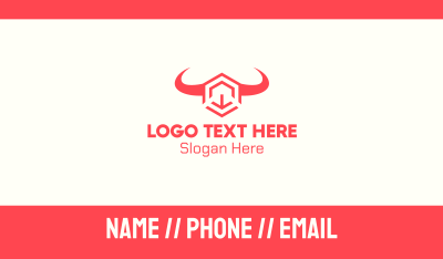Geometric Bull Hexagon Business Card Image Preview