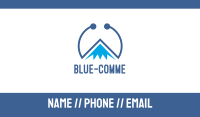 Blue Tech Mountain Business Card Image Preview